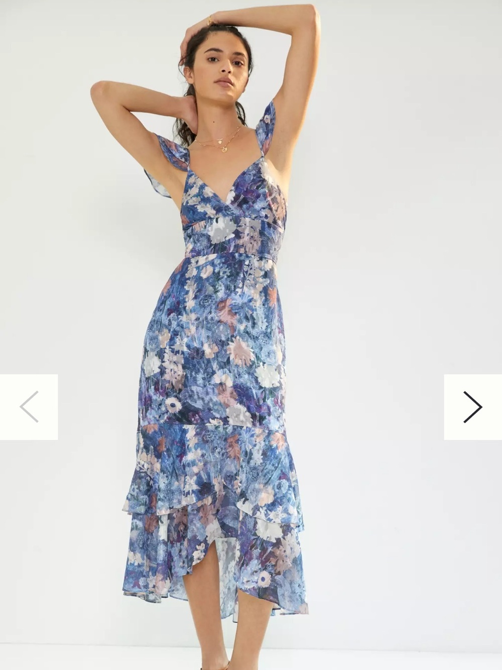 Anthropologie Hutch Floral Ruffled Midi Dress